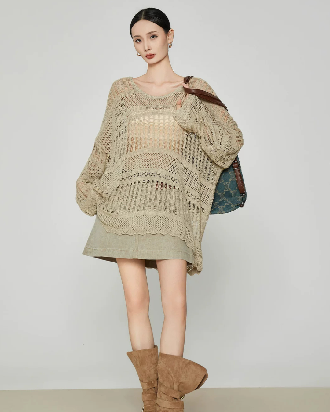 Sheer Oversized Knit Top FER0361