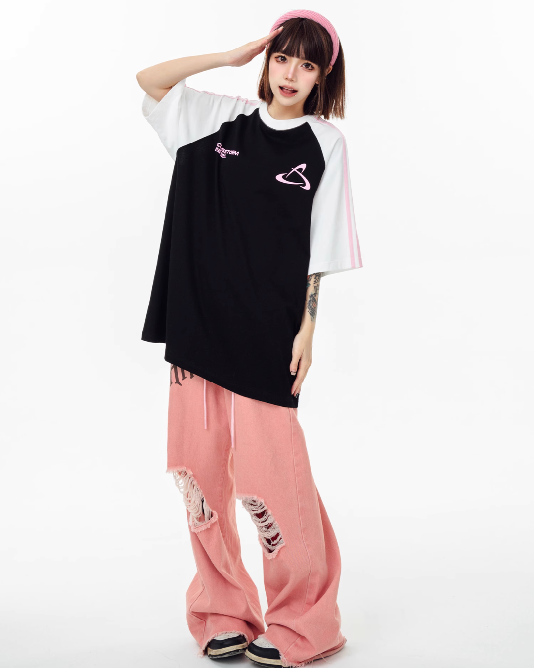 Bicolor Raglan Sleeve T-Shirt AXN0003