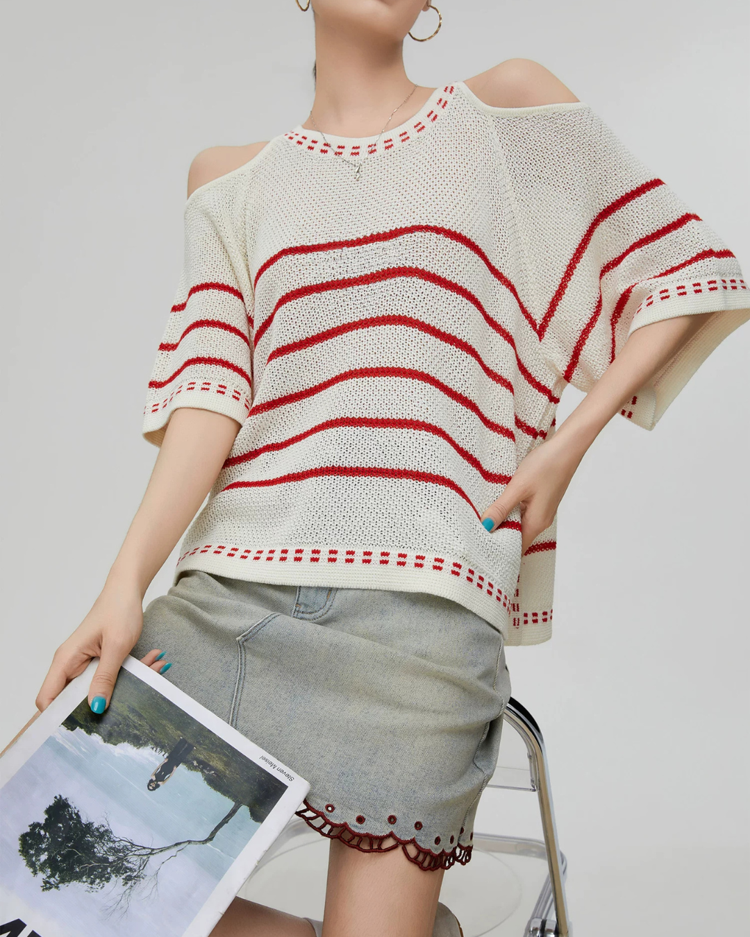 Open-Shoulder Summer Knit FER0268