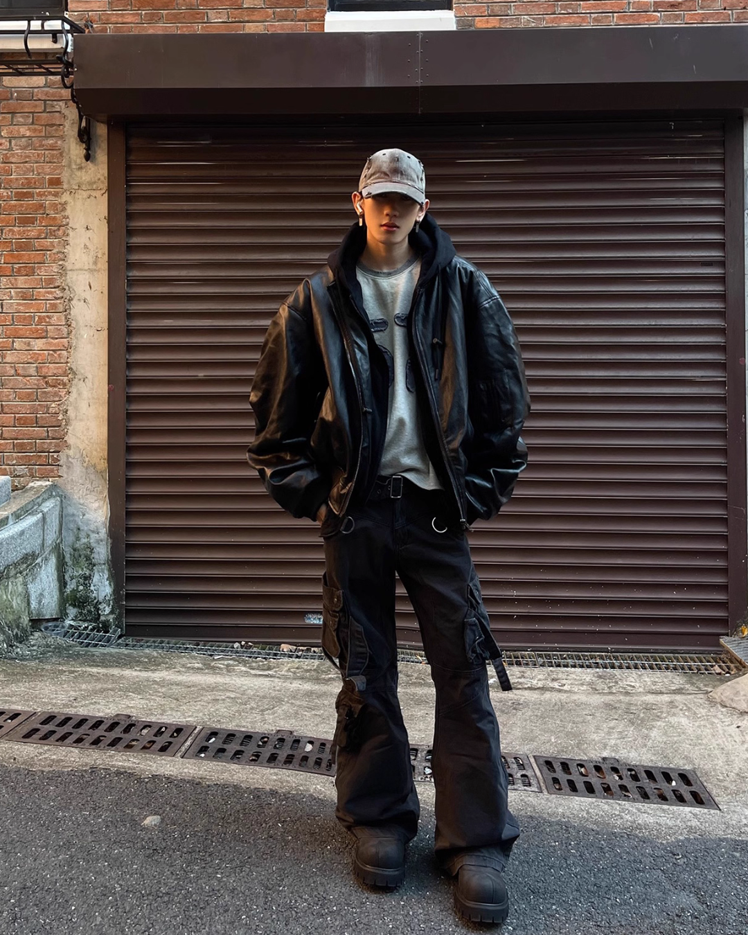 Hood Leather Cotton Jacket FLG0006