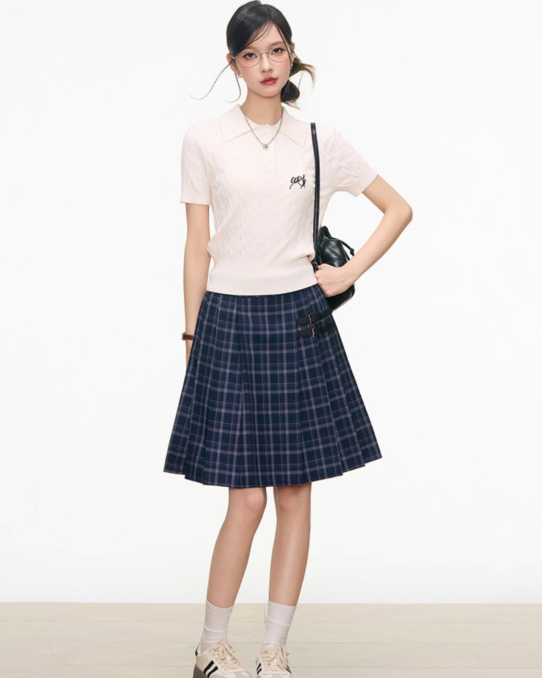 Polo Knit Top / Paid Pleated Skirt WEO0027
