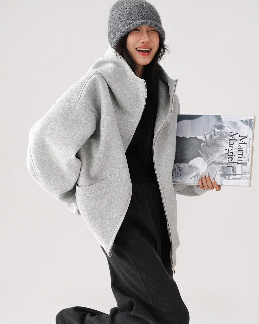 Volume Stand Neck Zip Hoodie ACS0175