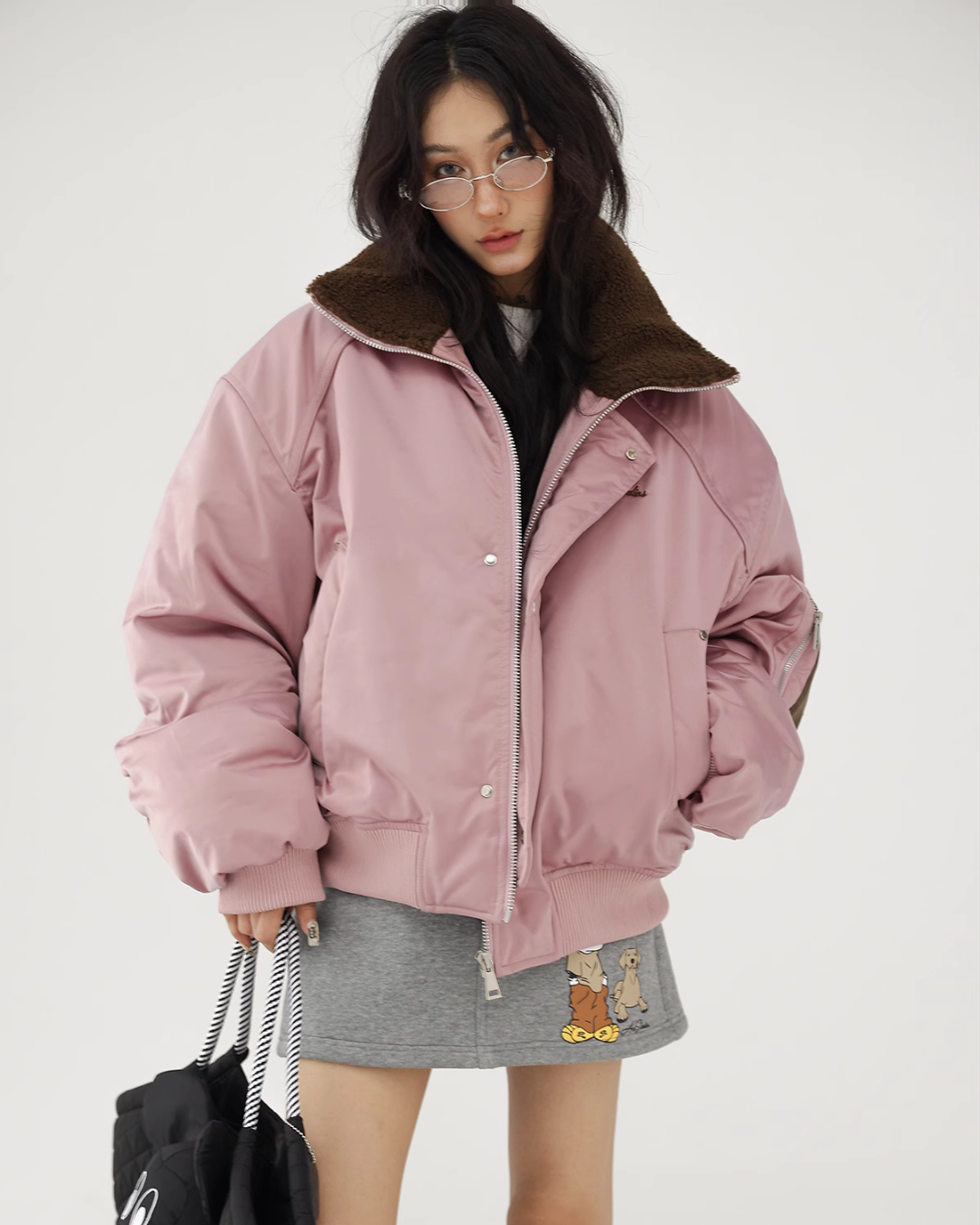 Boa Collar Back Logo Jacket ACS0212
