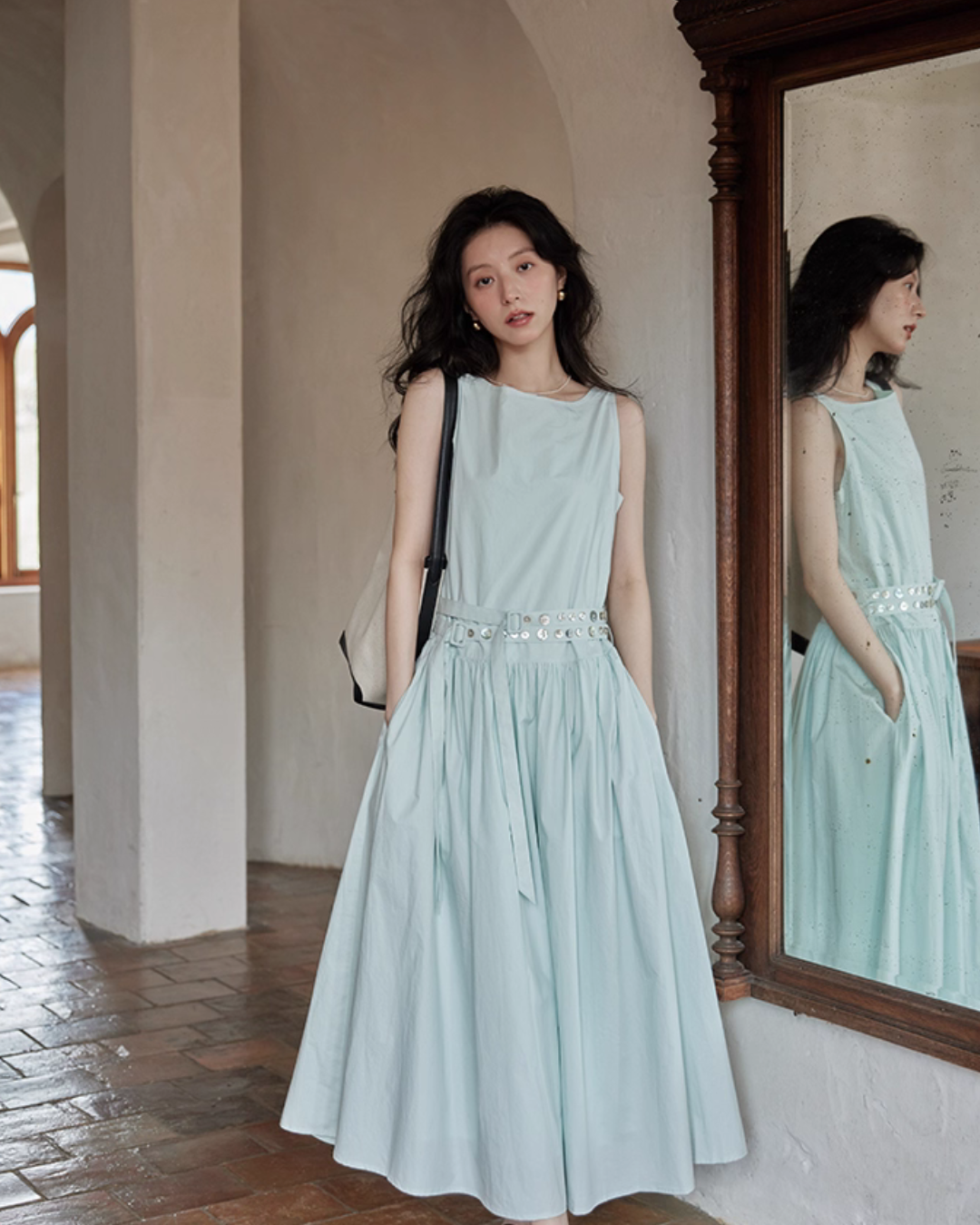 Two Stripe Belt Pastel Dress SMS0014