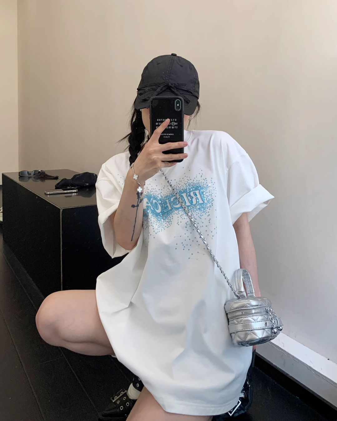 Glitter Logo Short Sleeve T-Shirt YLS0840