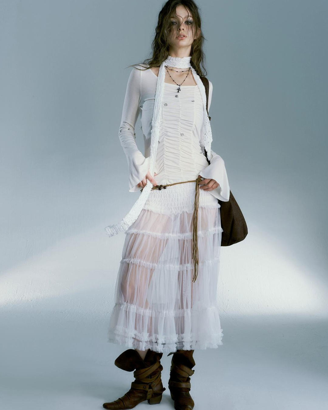 Volume Long Tulle Skirt SAP0005