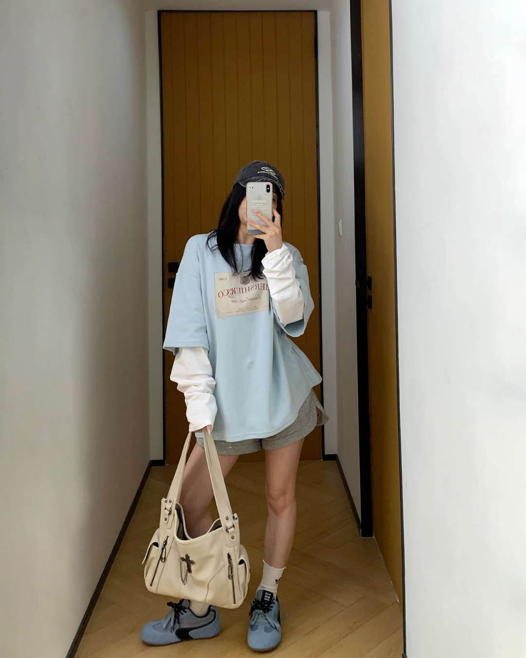 Layered Style Cotton Short Sleeve T-Shirt YLS0820