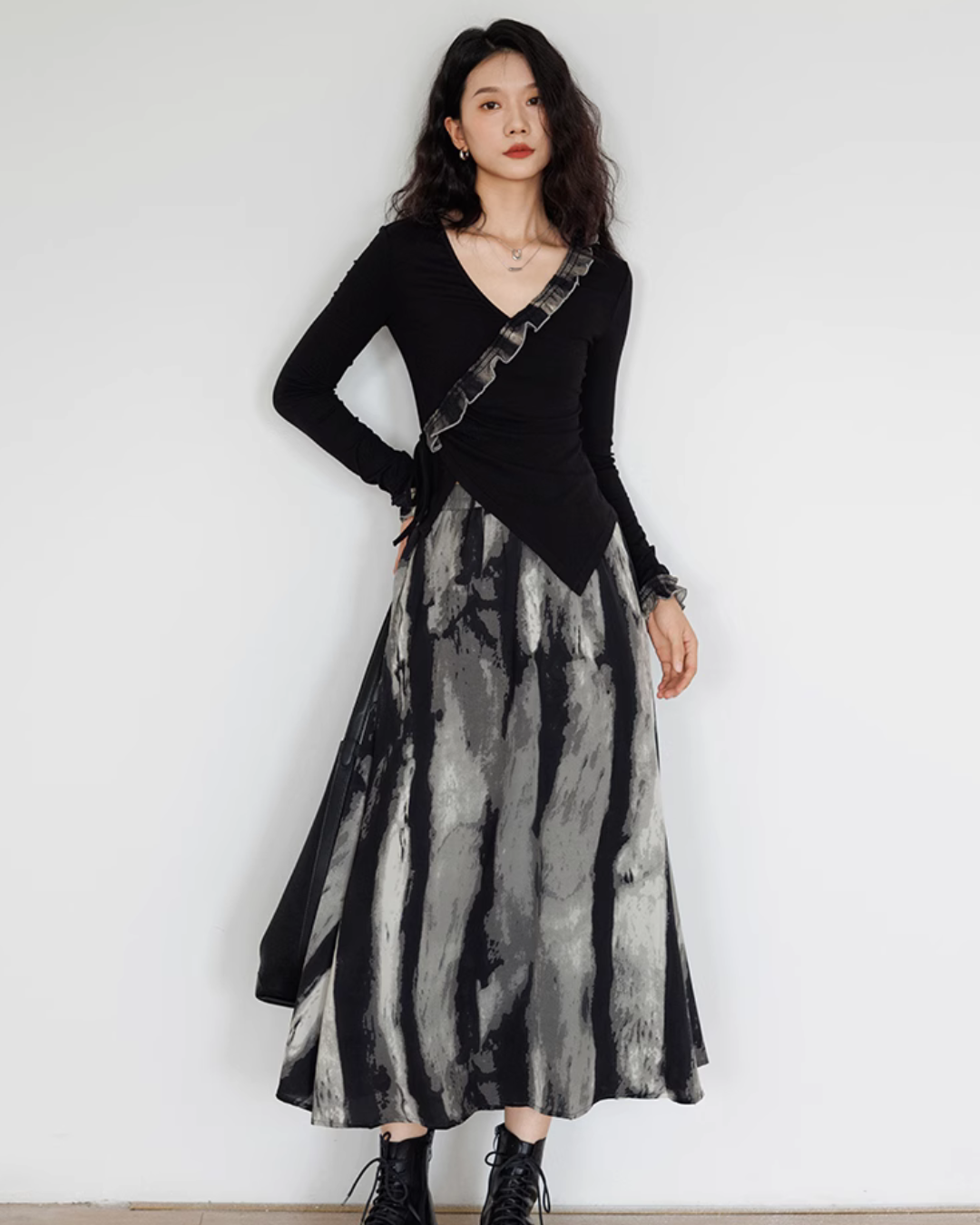 V-Neck Slim Mode Dress VAS0012