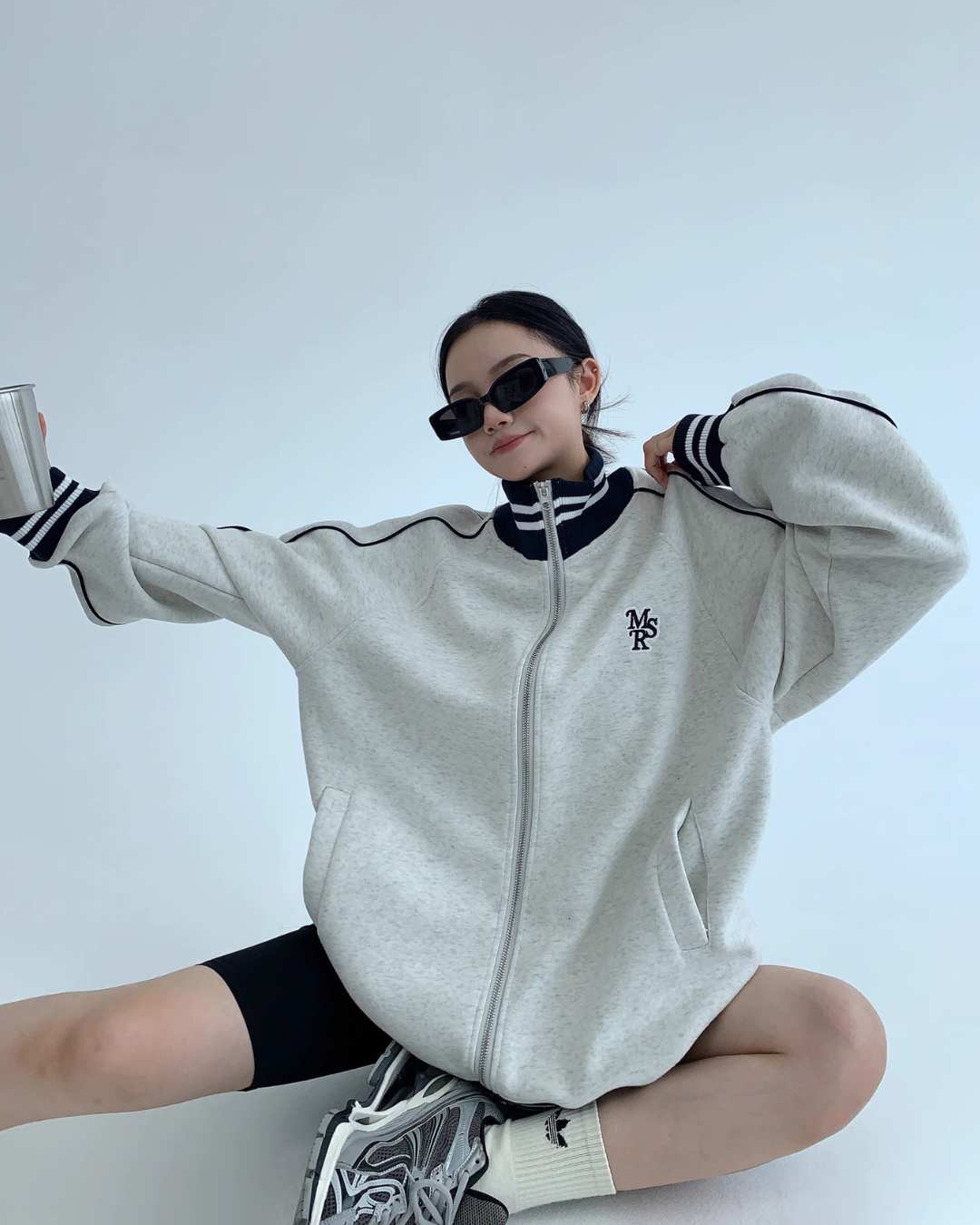 Color Blocked Line Track Jacket YLS0829