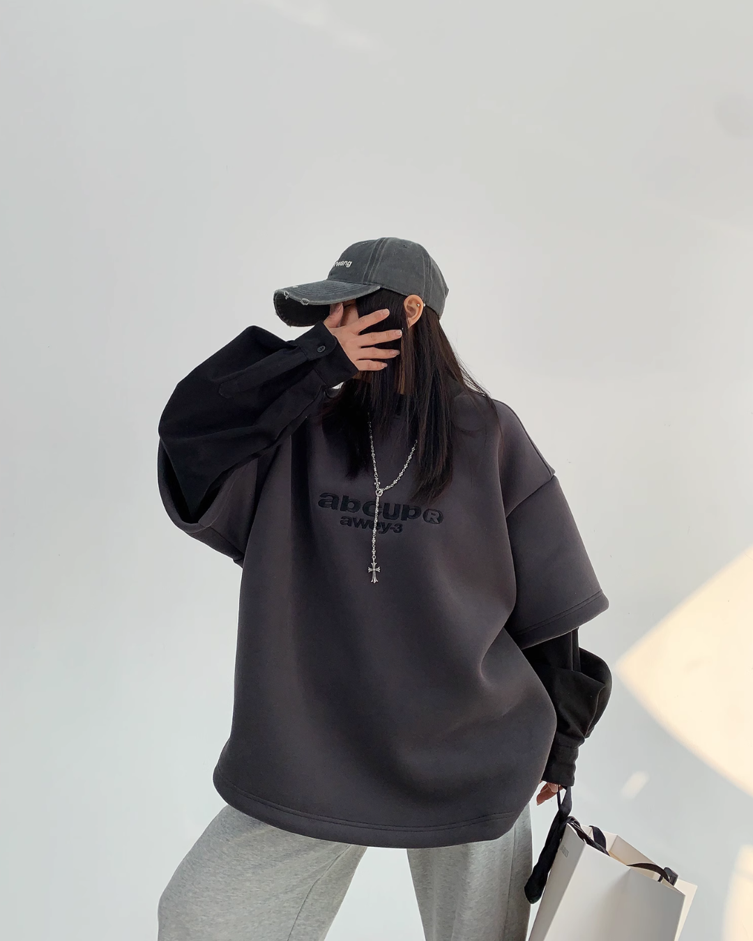 Logo High Neck Sweat Tops YLS0834