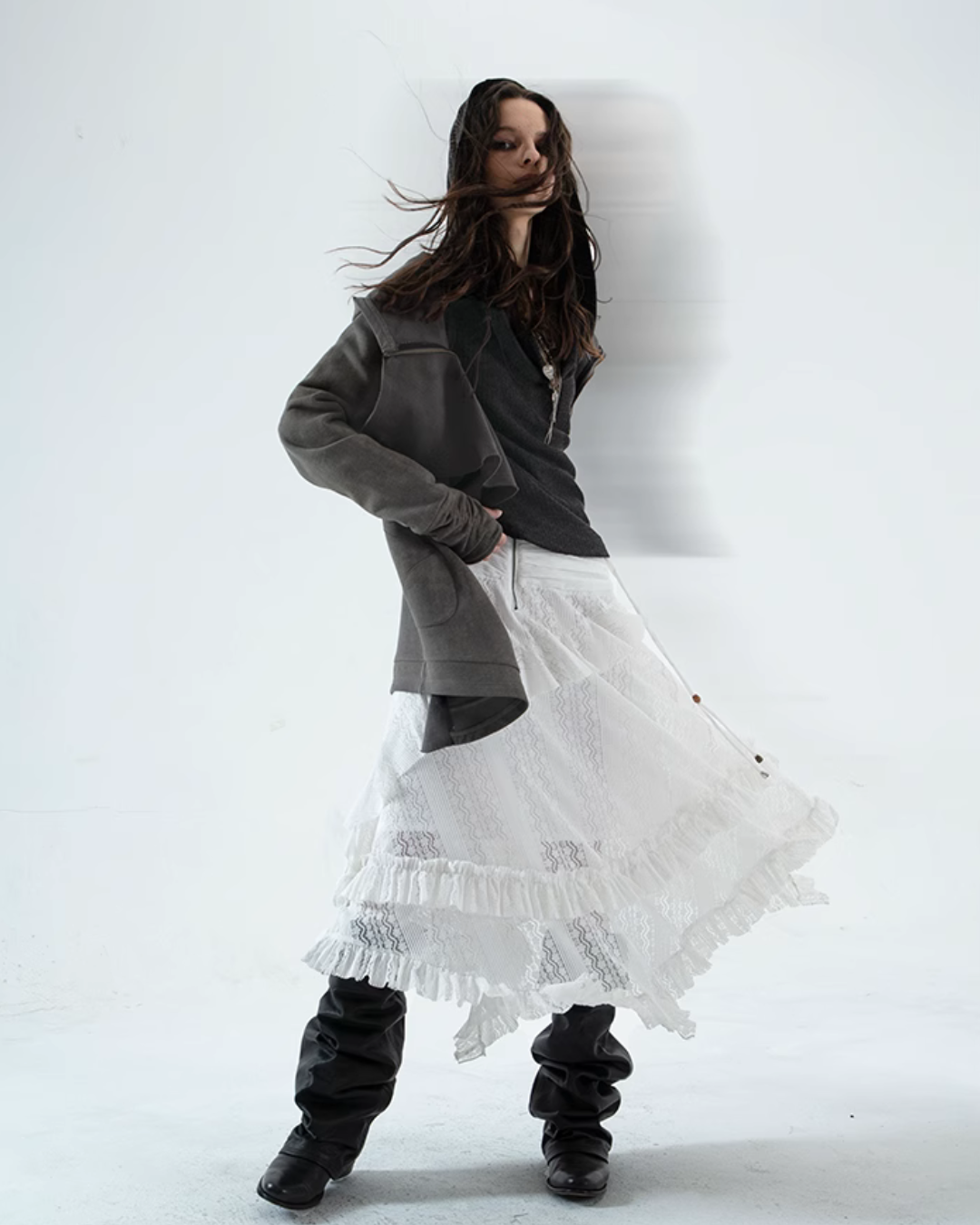 Asymmetrical Tiered Skirt DOP0031