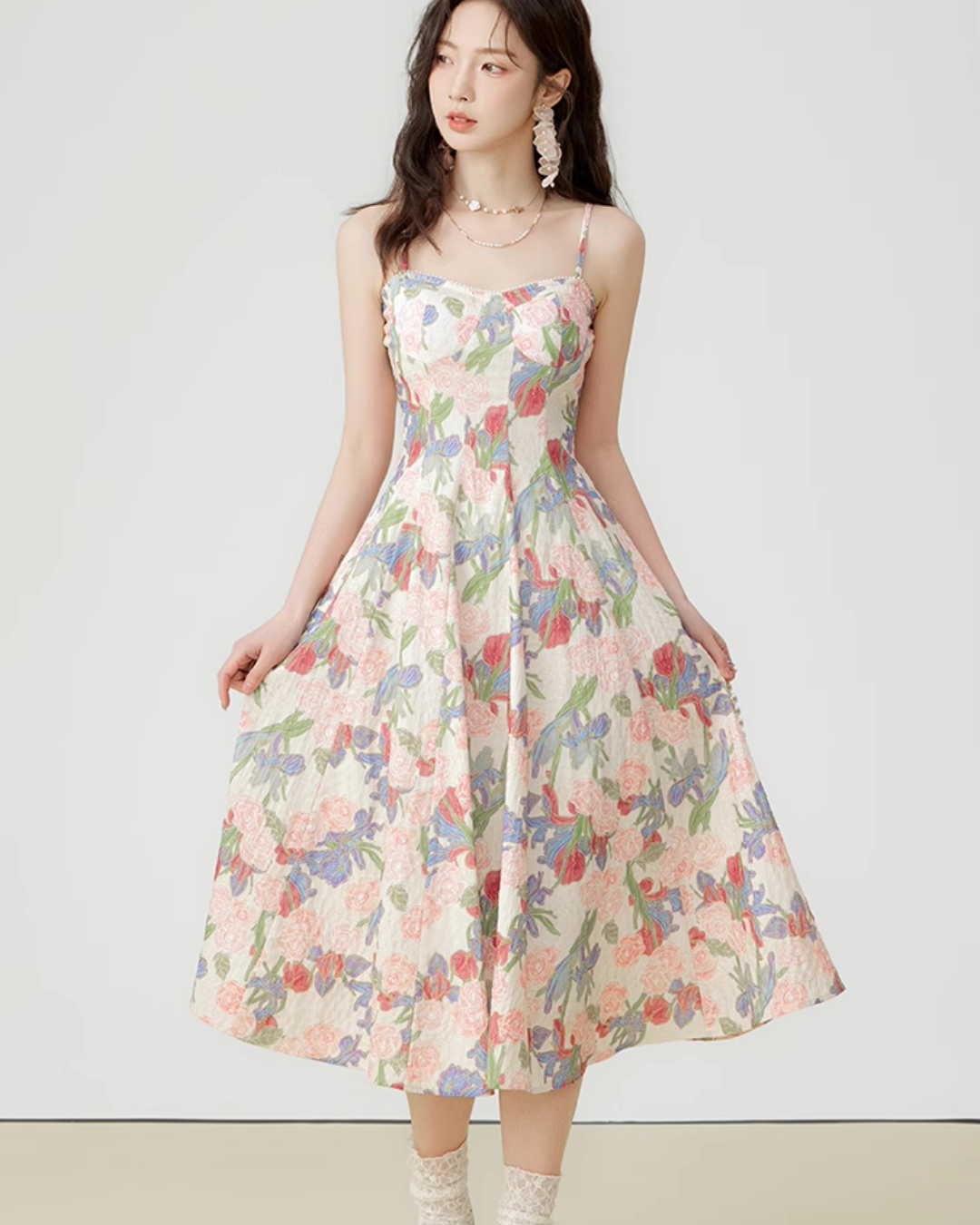 Flower Flare Cami Dress LSN0003