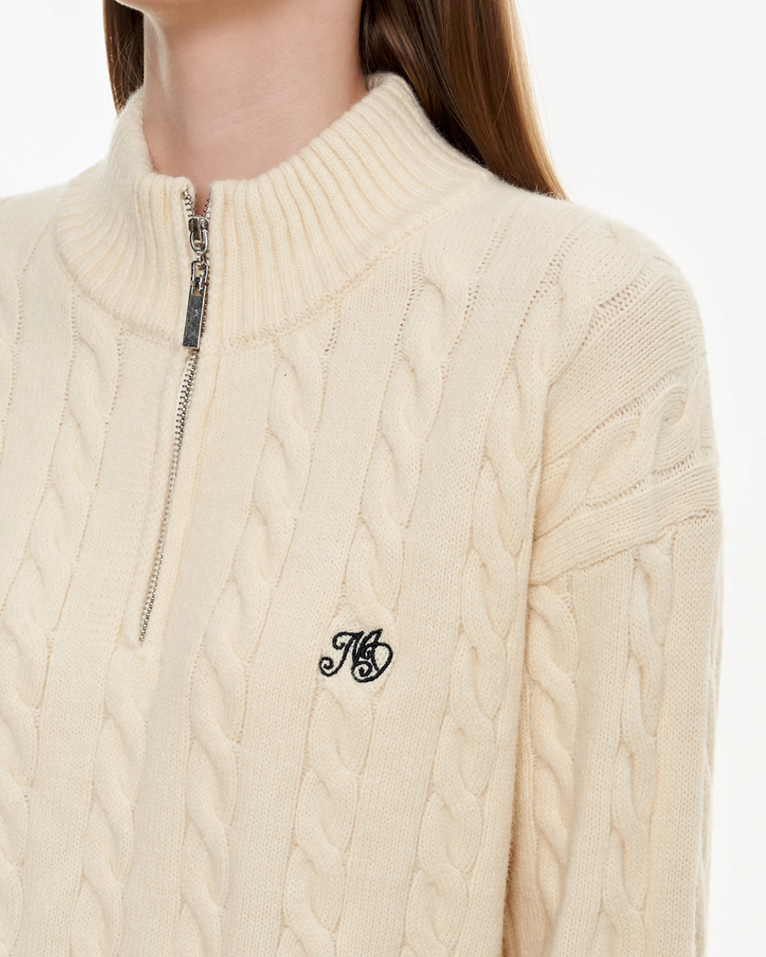 Half Zip Cable Knit MDB0010