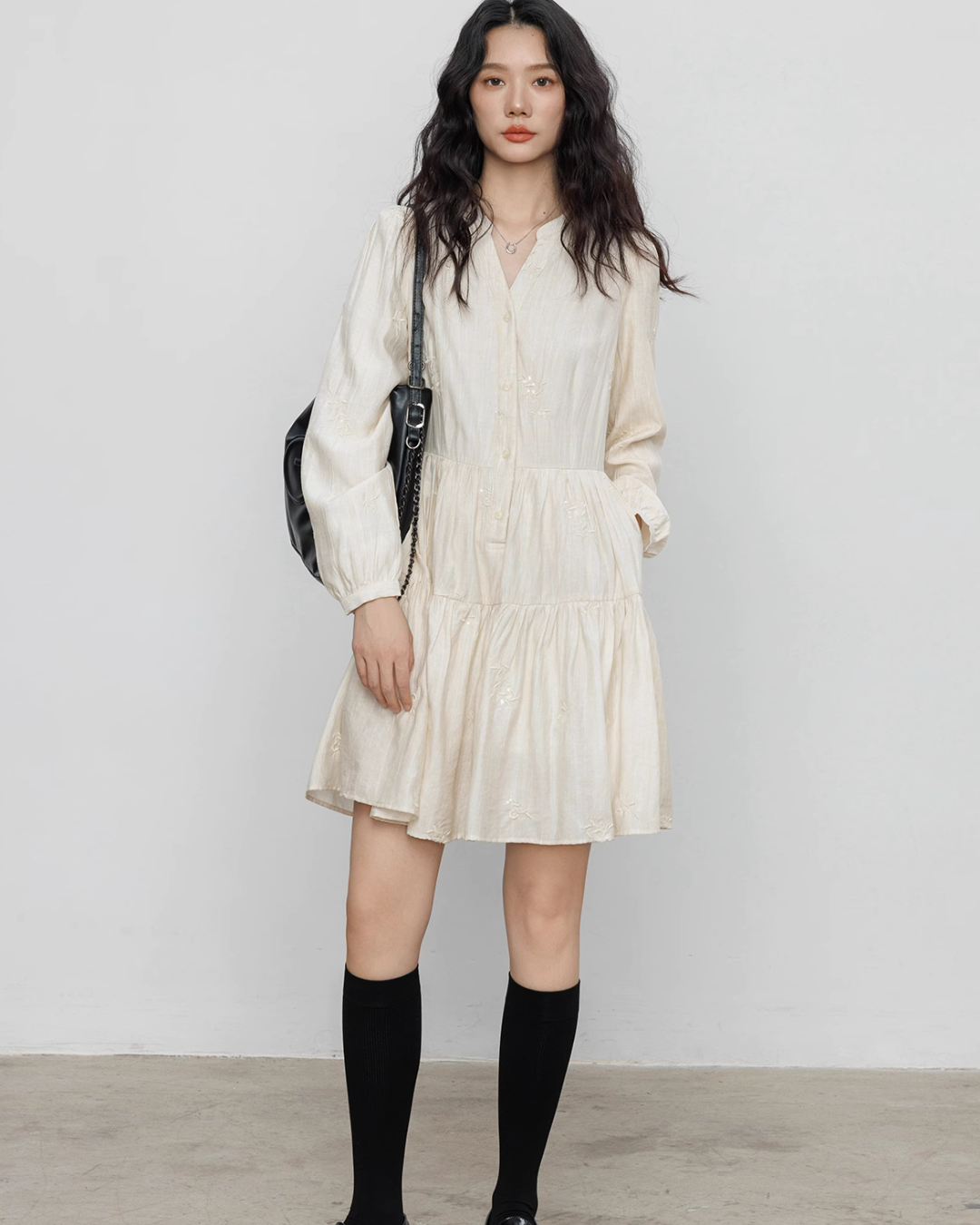 Tiered Shirt Mini Dress VAS0010