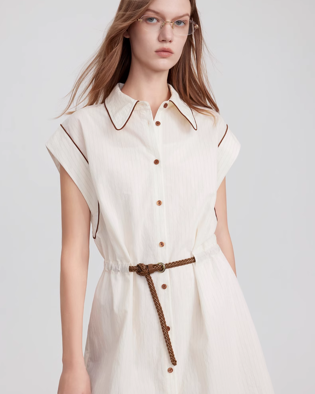 Sleeveless Belt Dress ELE0009