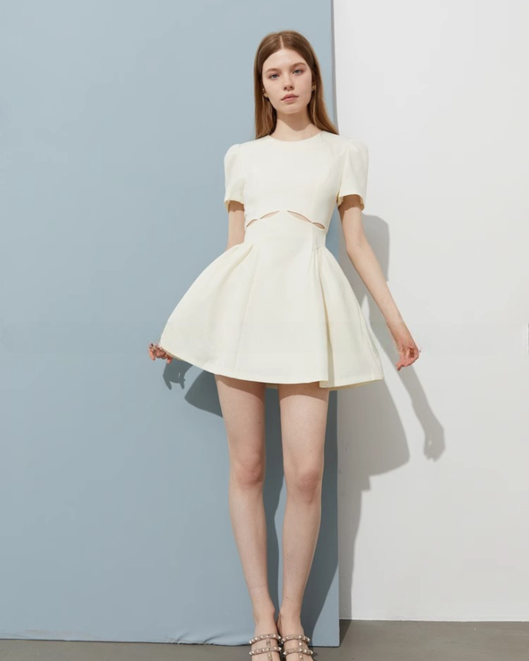Shoulder Flare Dress DPY0045