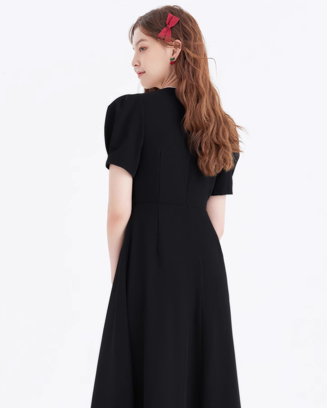 Flower Embroidery Collar Long Dress LSN0005