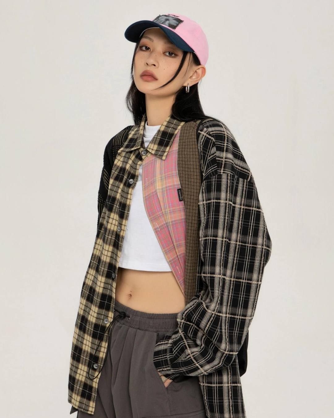 Vintage Plaid Big Shirt EZK0018