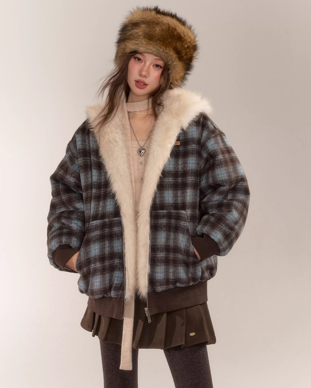 Reversible Check Fleece Jacket ASG0060