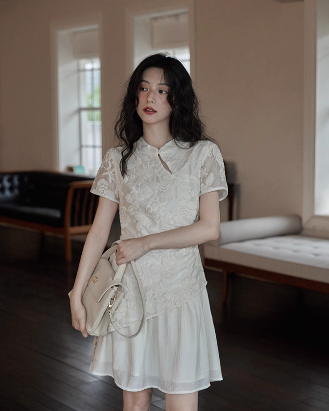China Embroidery Flower Dress SMS0015