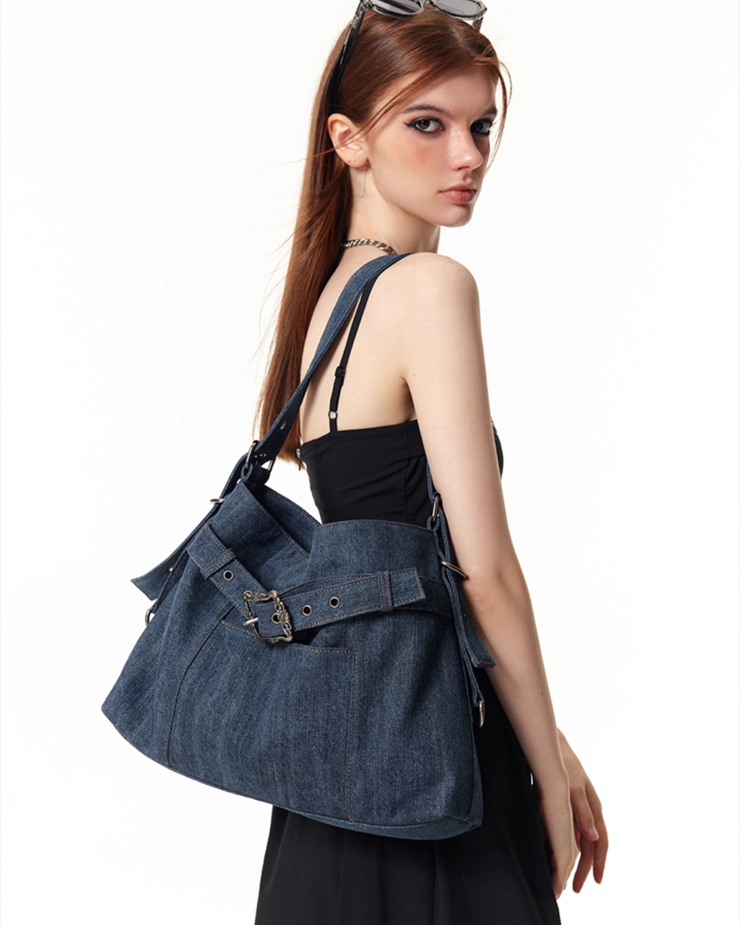 Belt Denim Fabric Shoulder Bag VSE0068