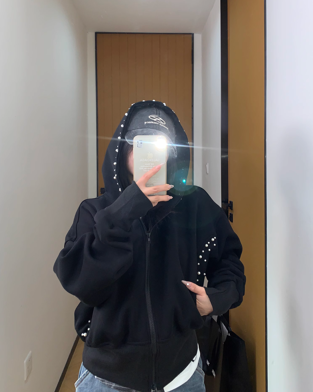 Pearl Cropped Hood Jacket YLS0832