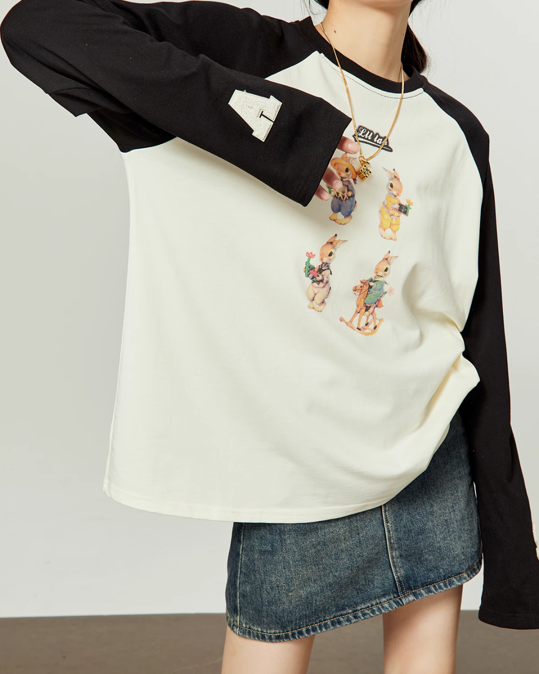 Bunny Raglan Long Sleeve T-Shirt LLA0343
