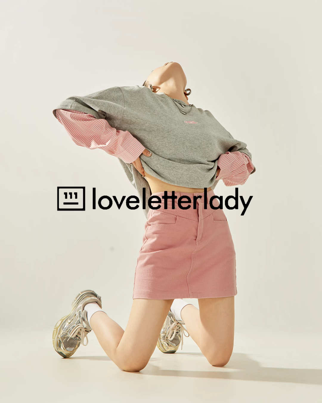 Pink Striped Shirt Layered Short Sleeve T-Shirt LLA0418