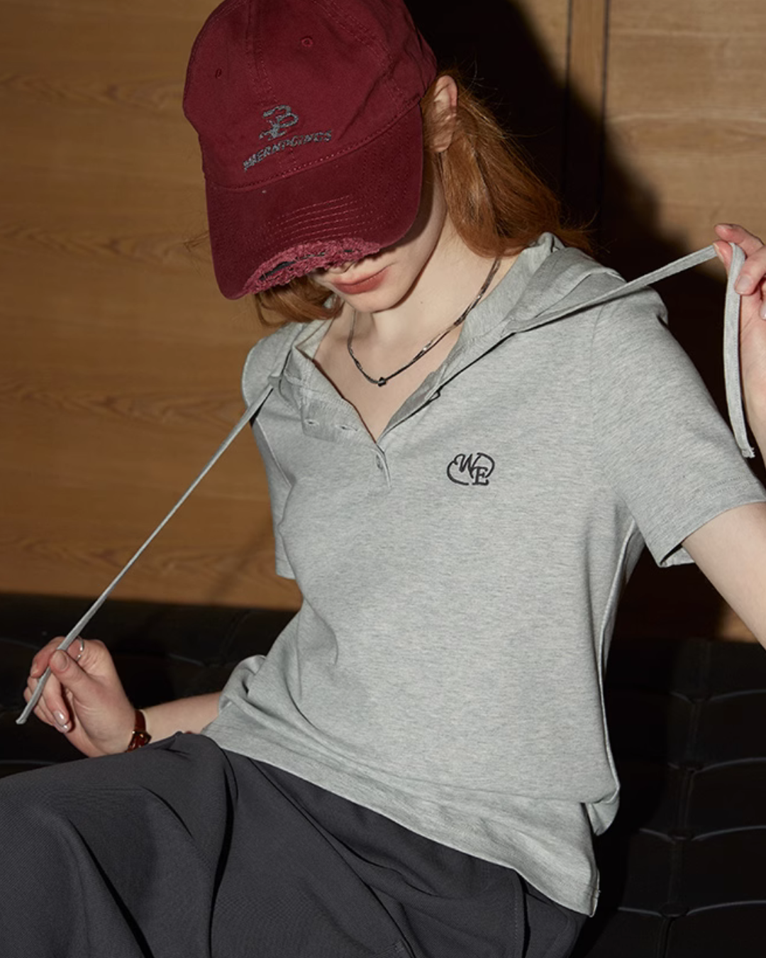 One-Point Logo Half Button Tops KMV0001