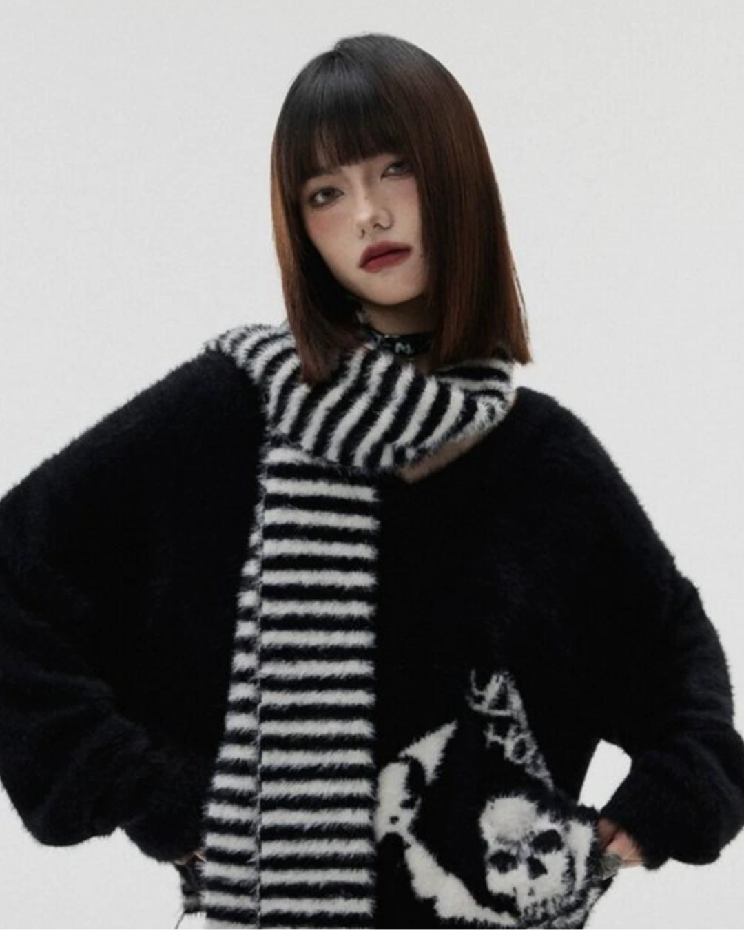 Vintage Punk V-Neck Sweater YKH0004