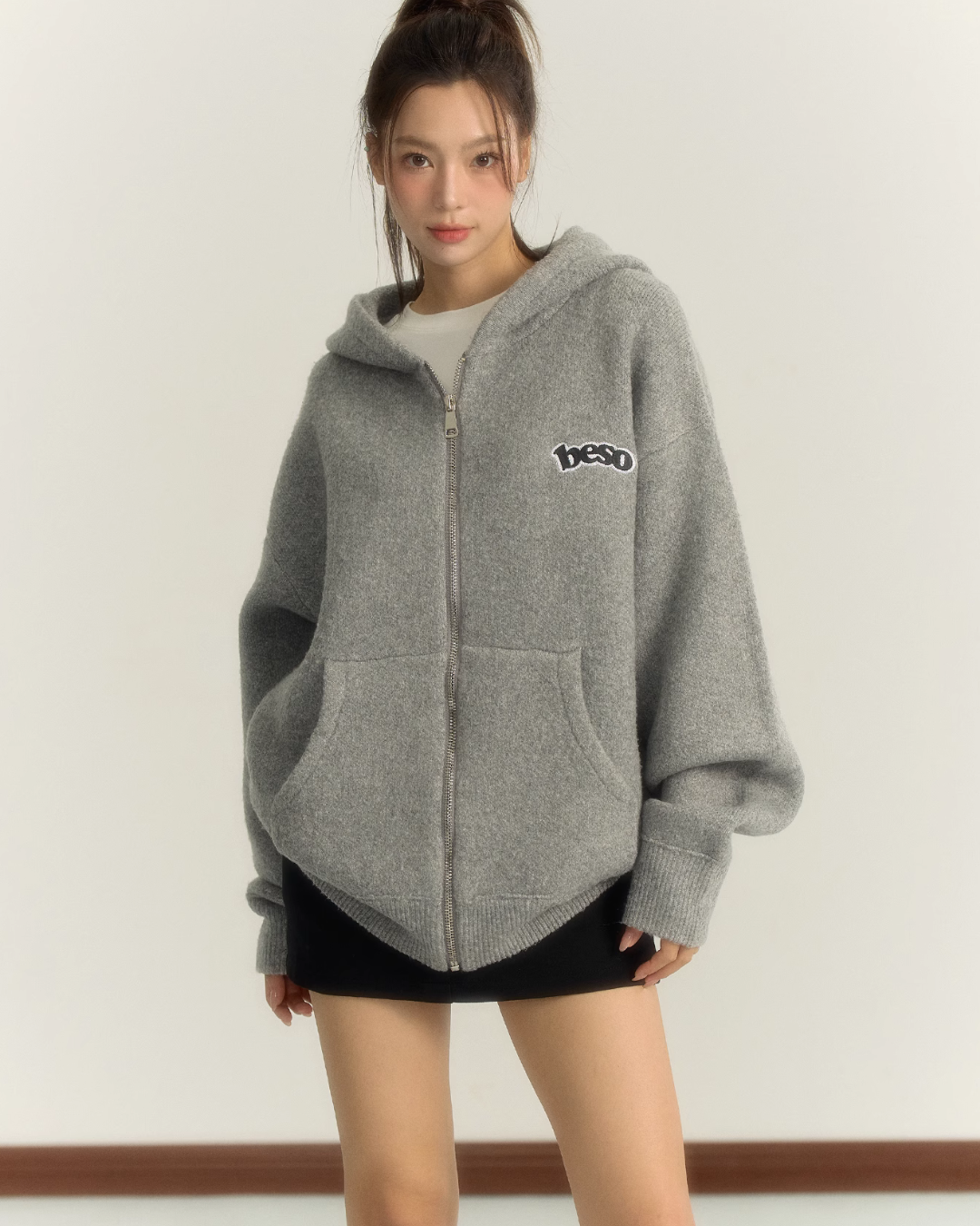 Gray Knit Soft Wool Jacket BES0002