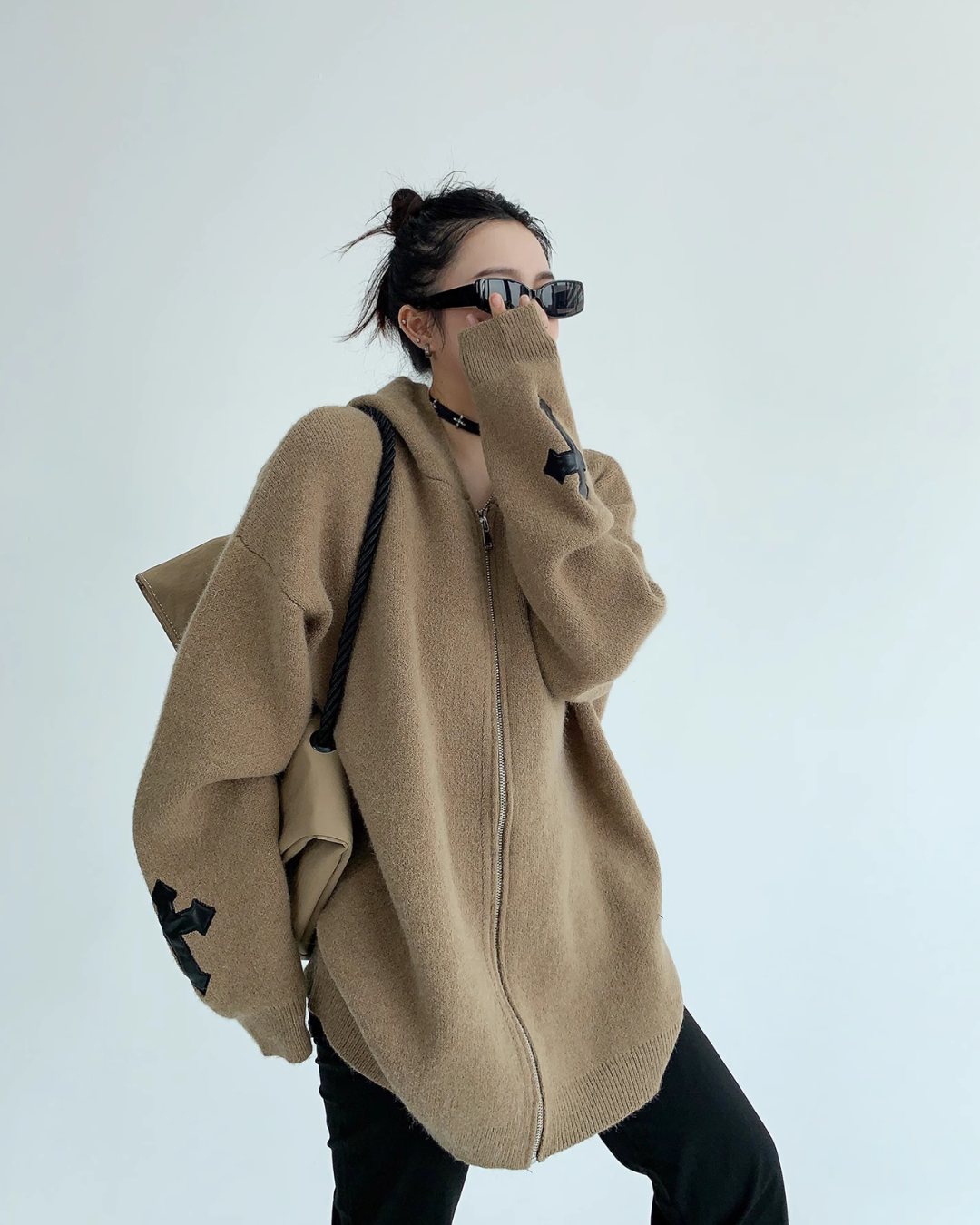 Loose Zip Knit Hoodie YLS0593