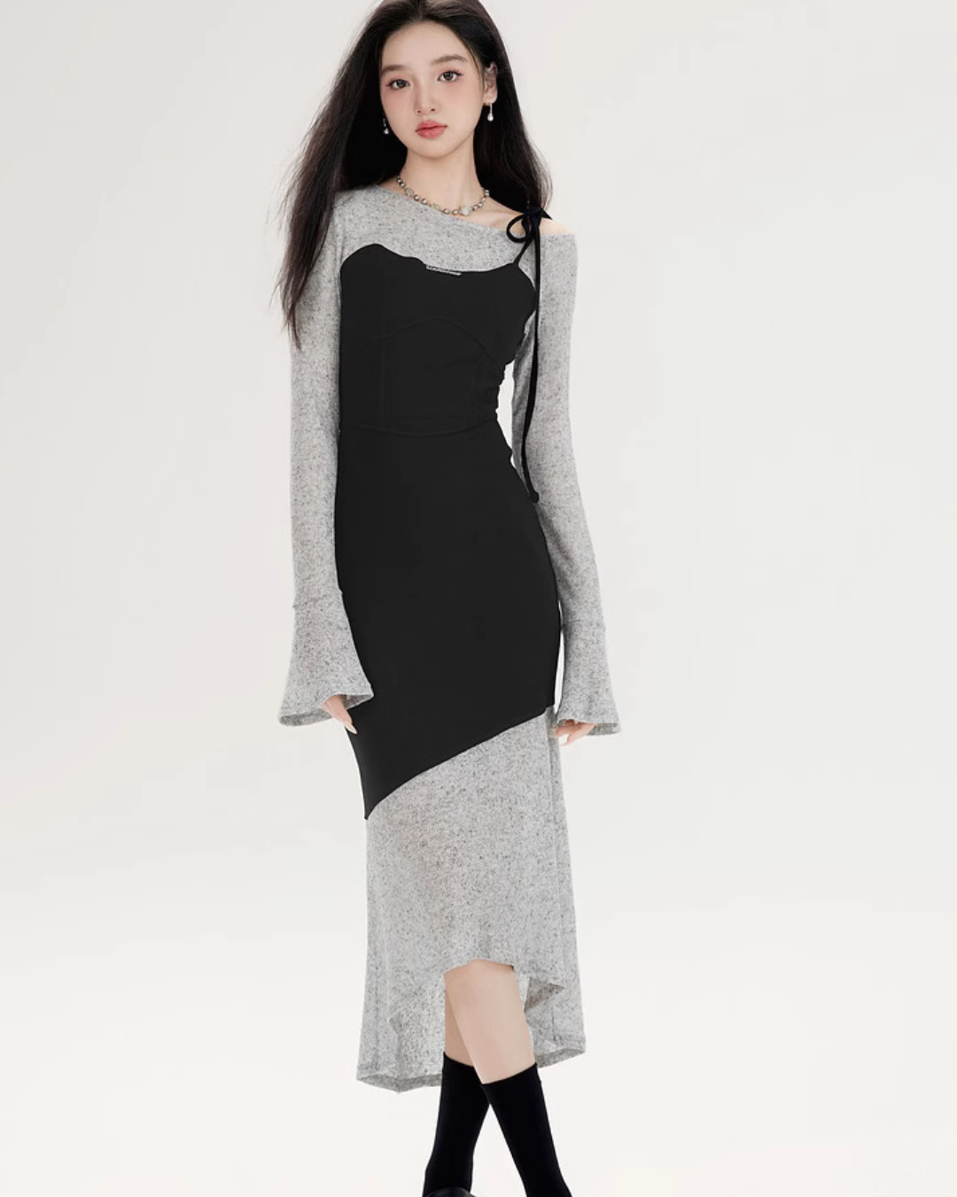 Asymmetrical Knit Dress EPU0003
