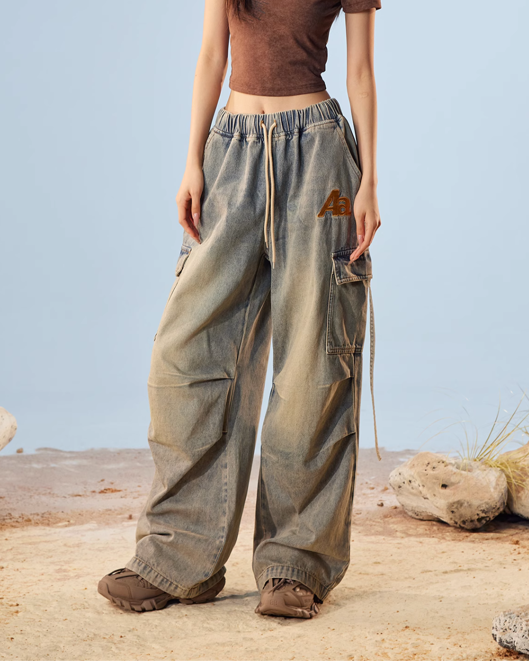 Vintage Wash Wide Denim Pants ACA0007