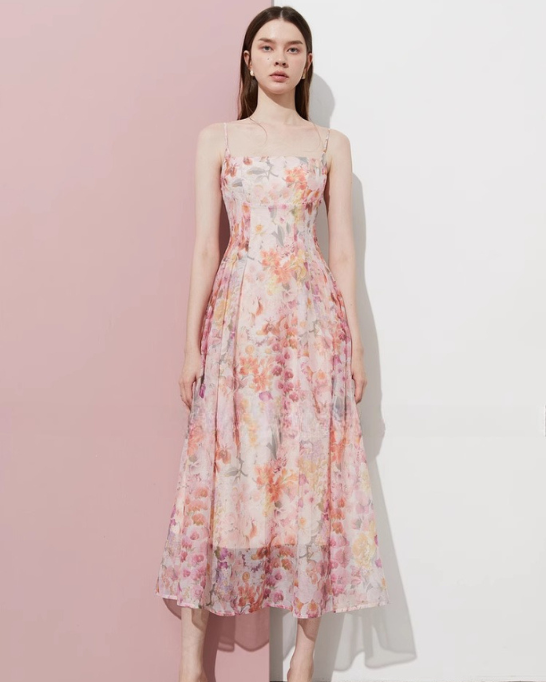 Flower Pattern Flare Dress DPY0058