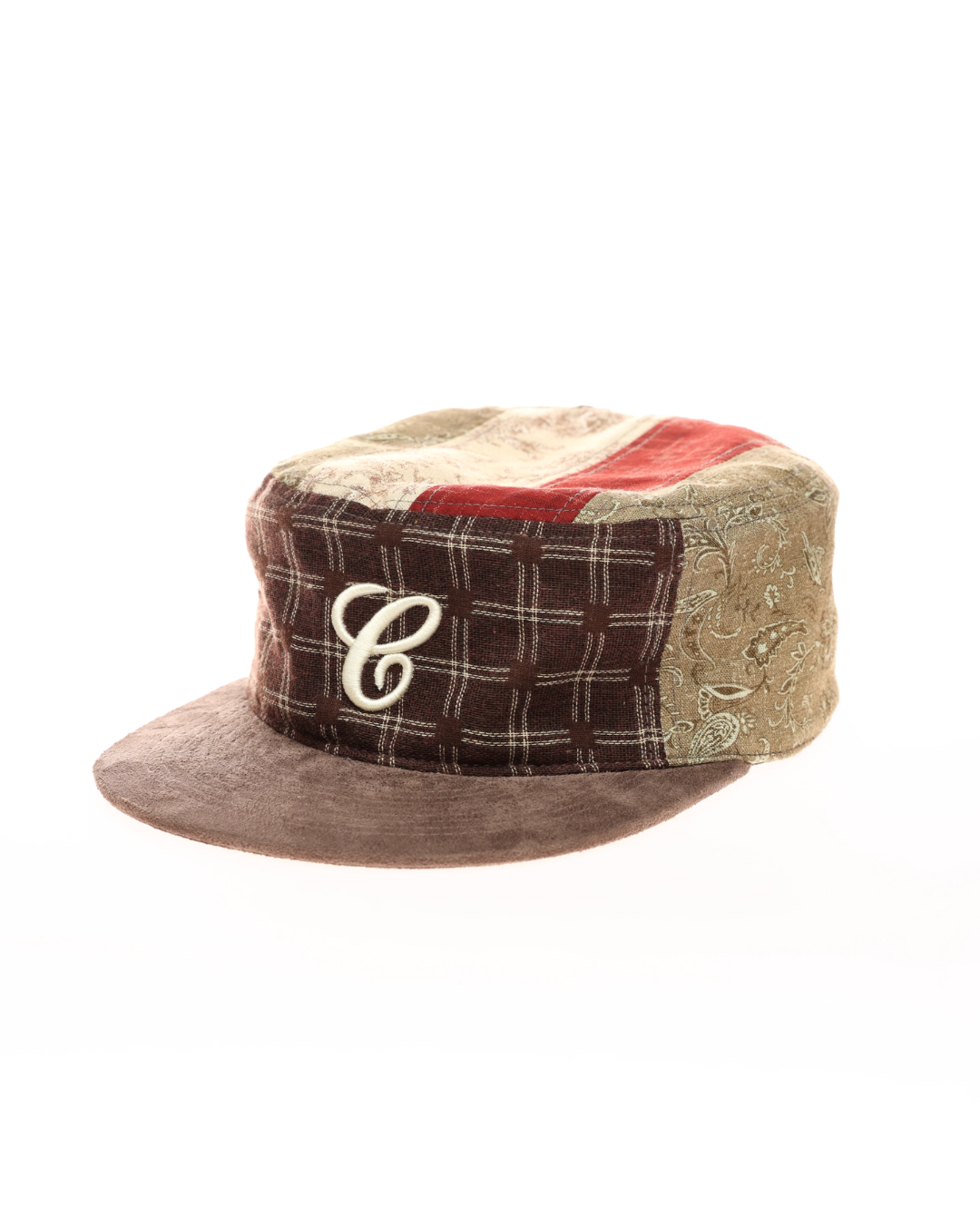 Retro Mix Fabric Embroidered Cap SCY0004