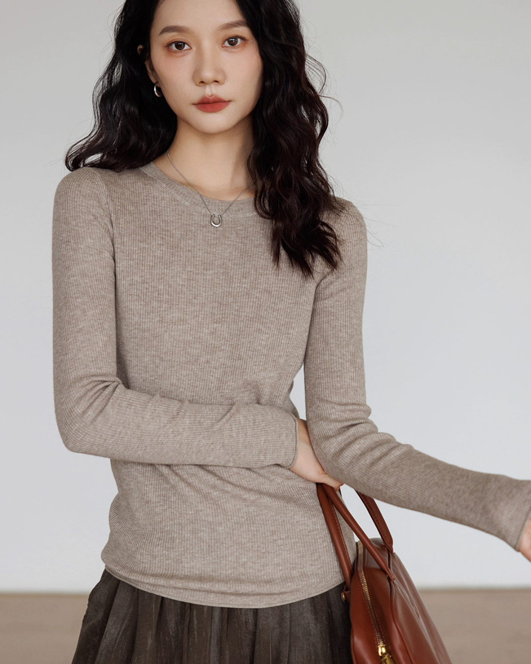 Round Neck Tight Long Sleeve Top VAS0138