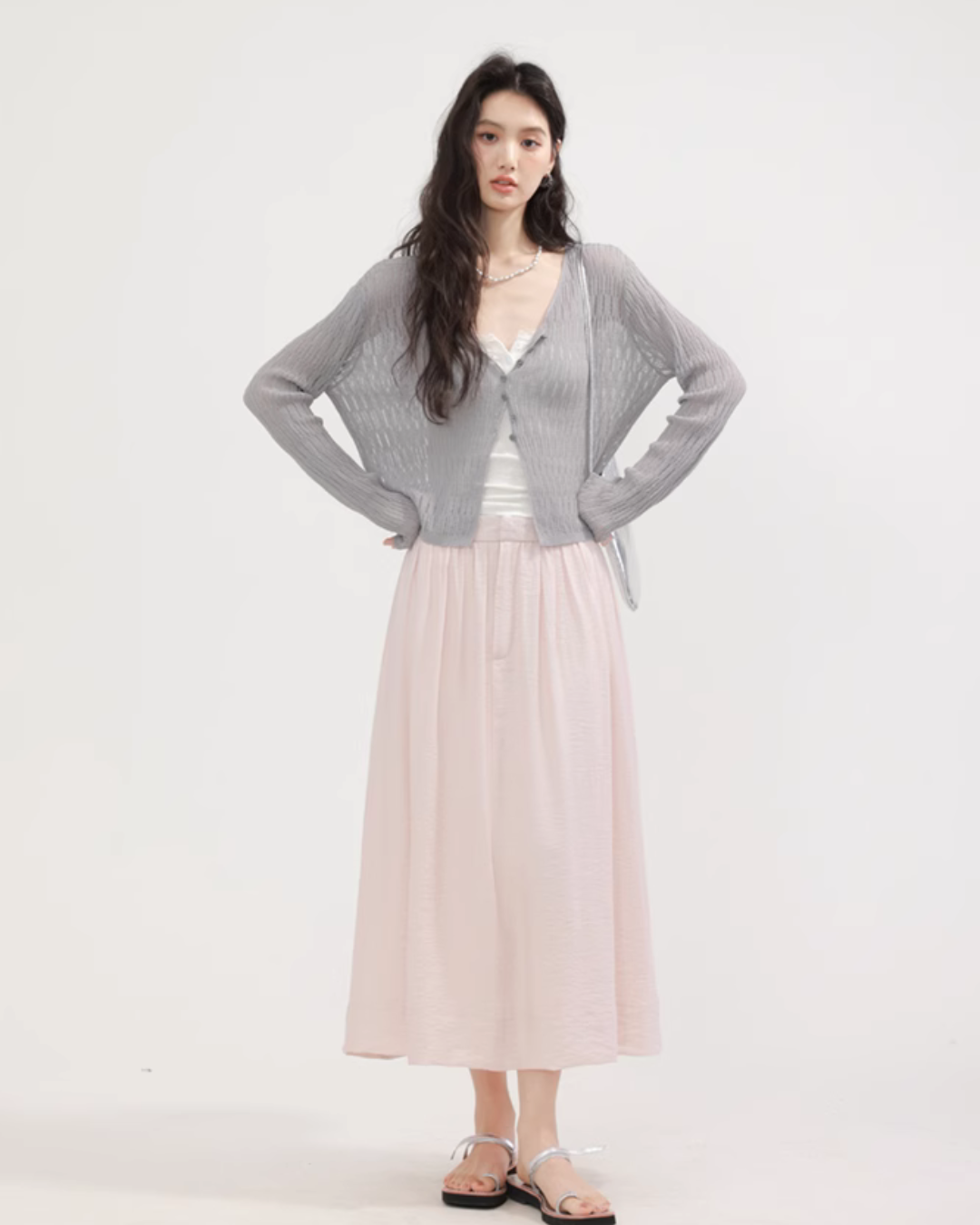 V-neck summer knit cardigan CHS0004