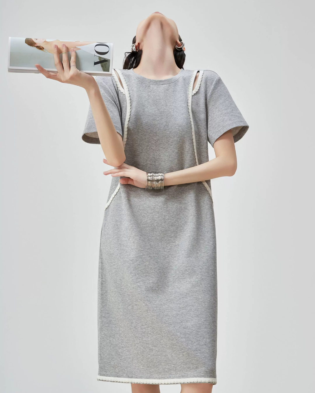 Cut-Out Piping Dress FER0133