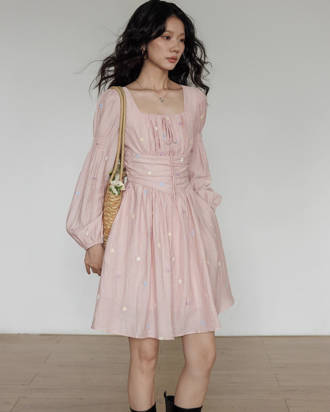 Small Floral Embroidery Dress VAS0154