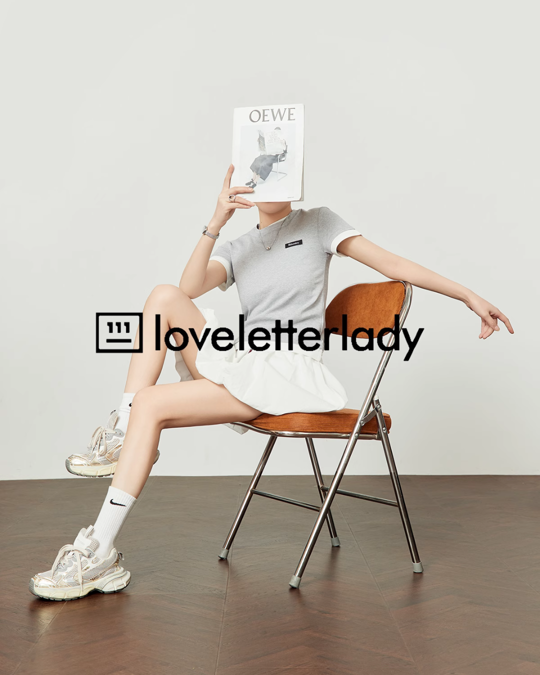 Light Gray Layered T-Shirt LLA0434