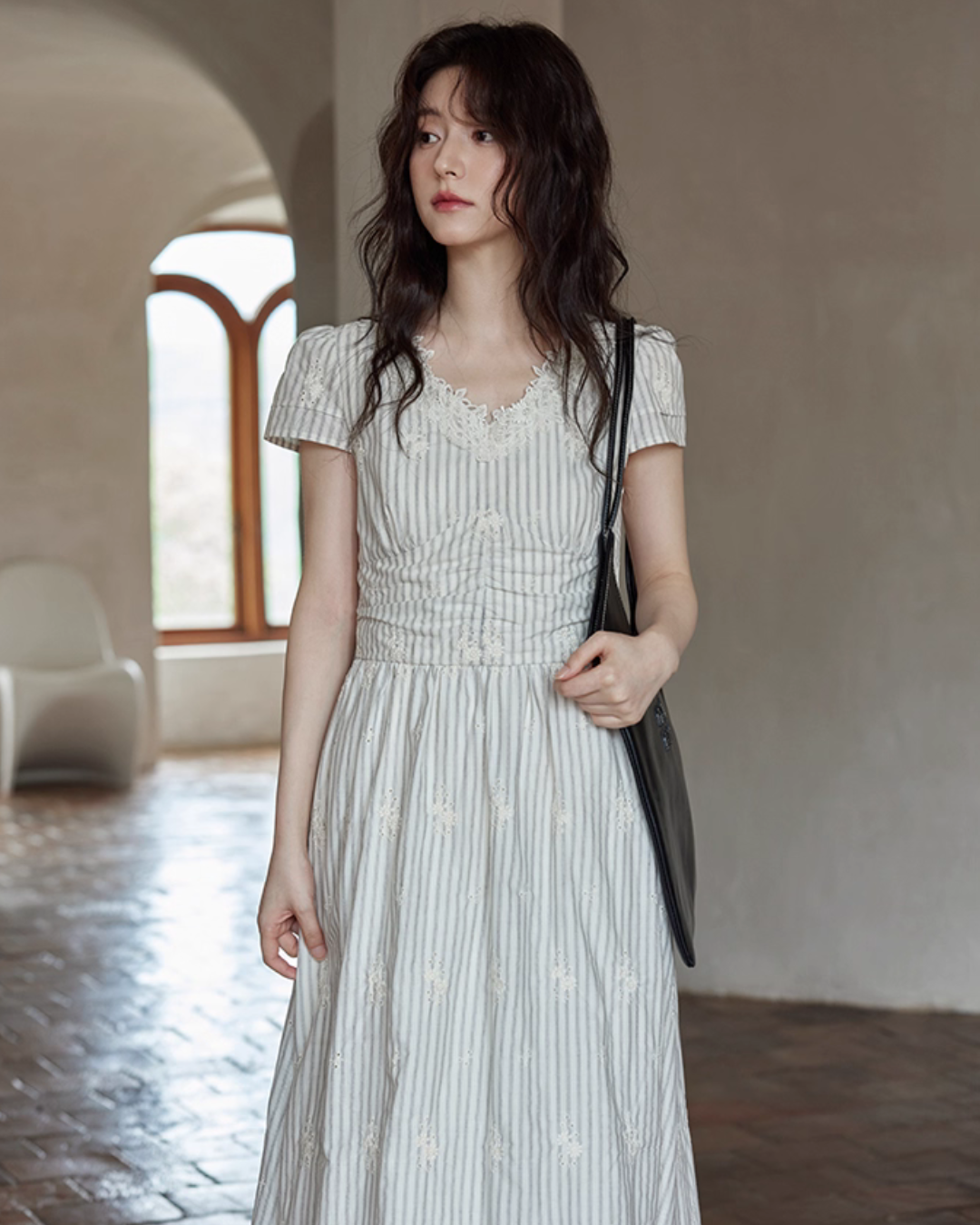 V-Neck Stripe Dress SMS0020