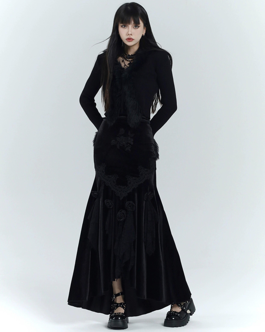 Asymmetrical Tiered Skirt lgh0002