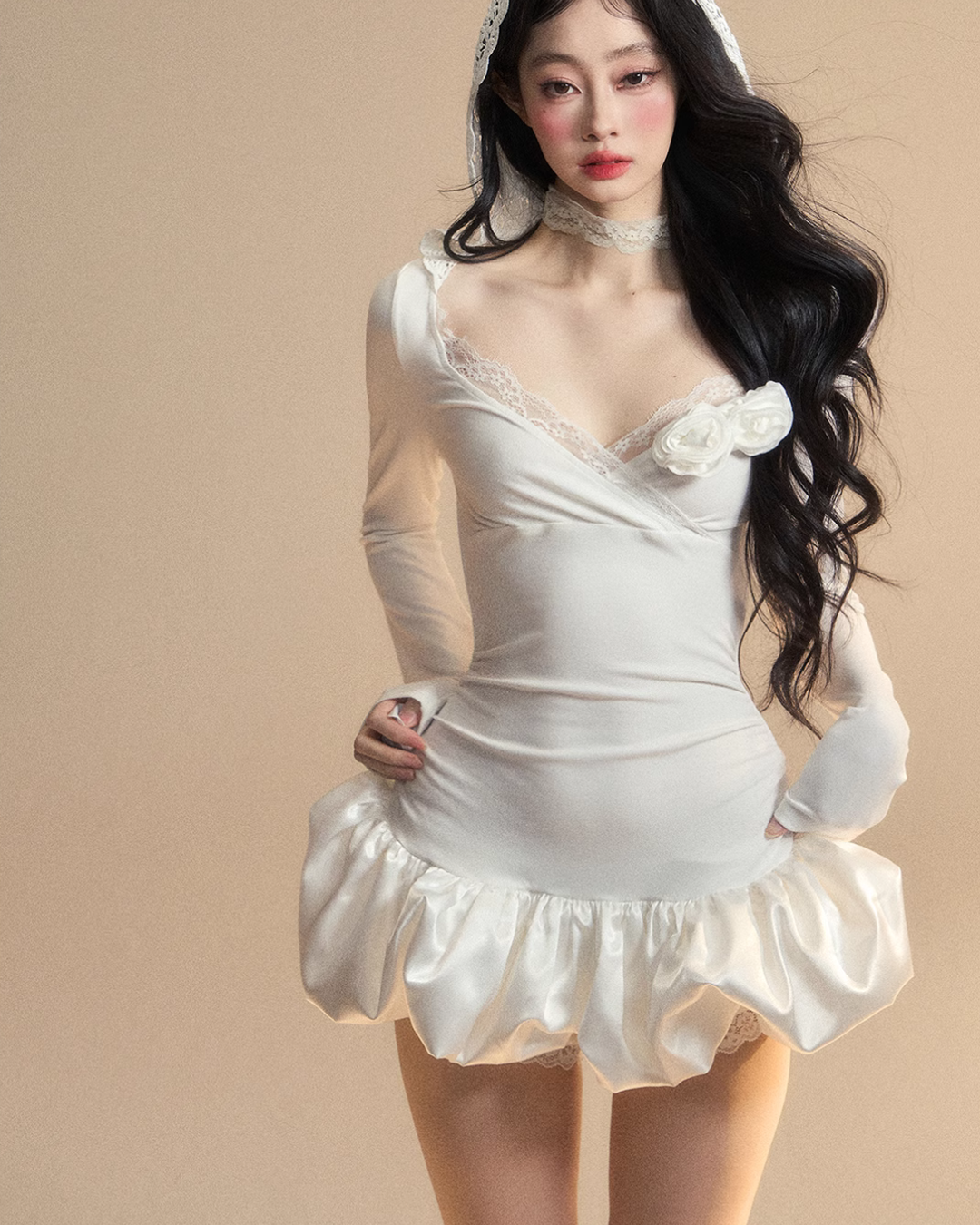 Race Hood Rose Mini Dress LAS0024