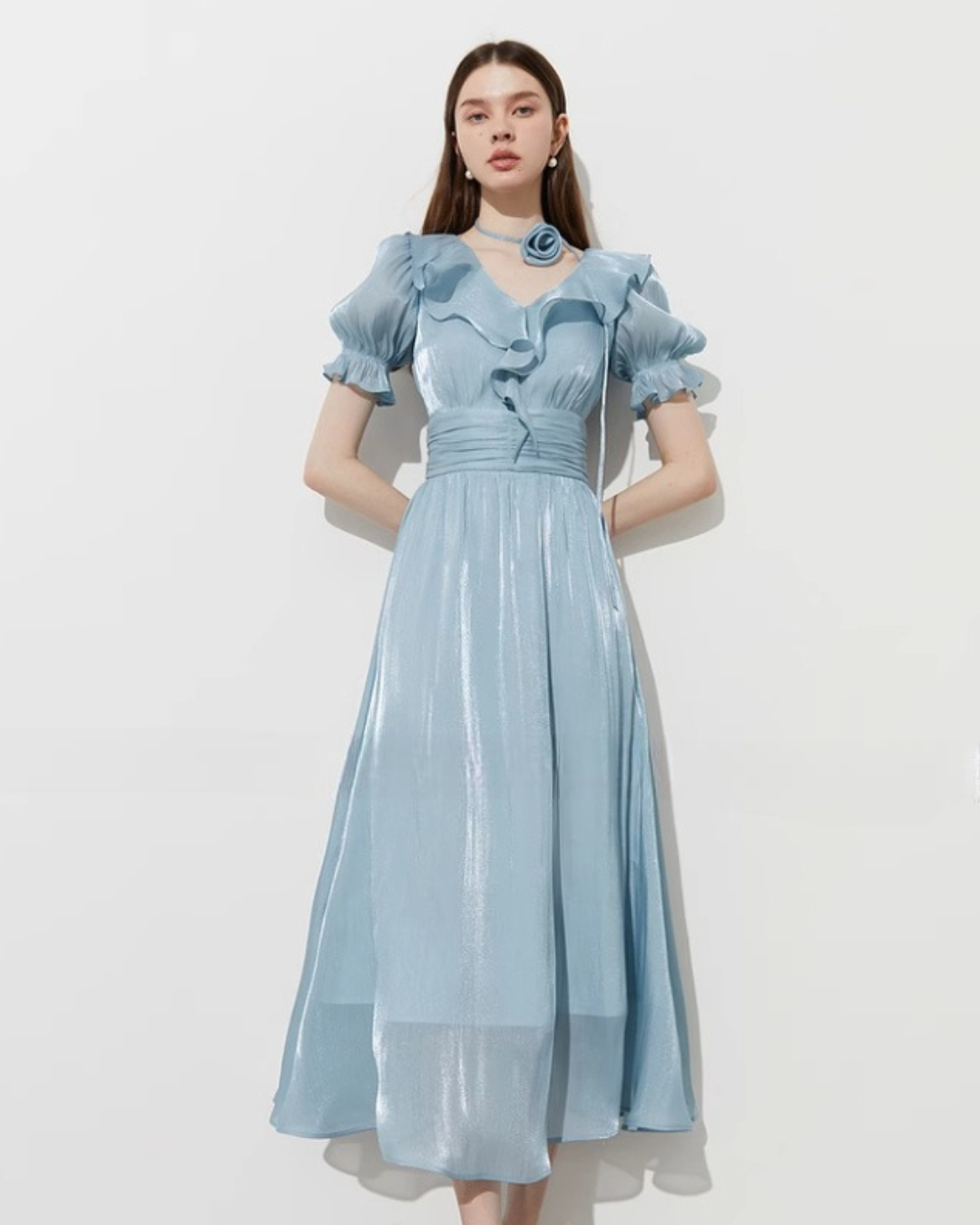 Frilled Collar Formal Dress DPY0035