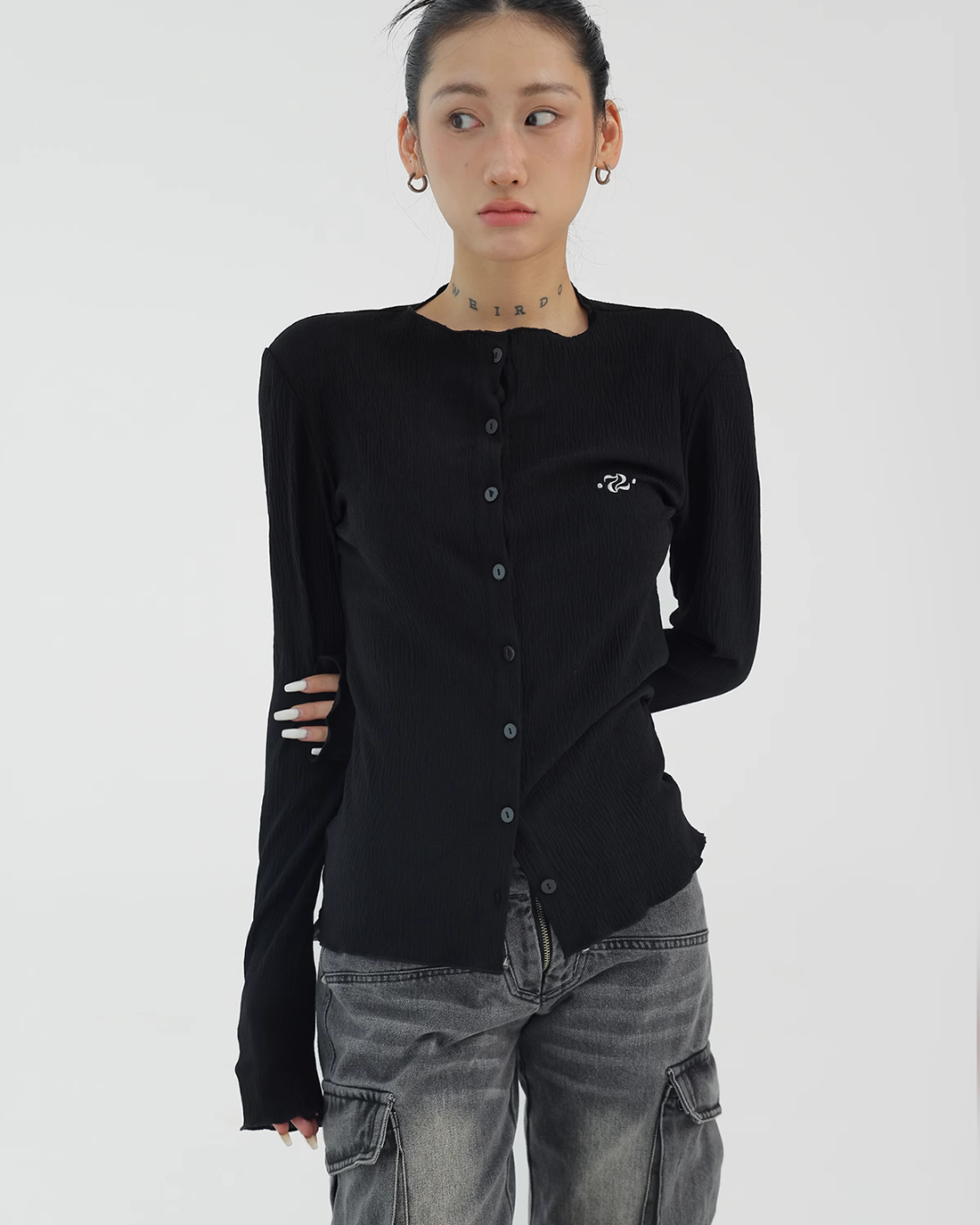 Round Neck Slim Knit Cardigan ACS0149