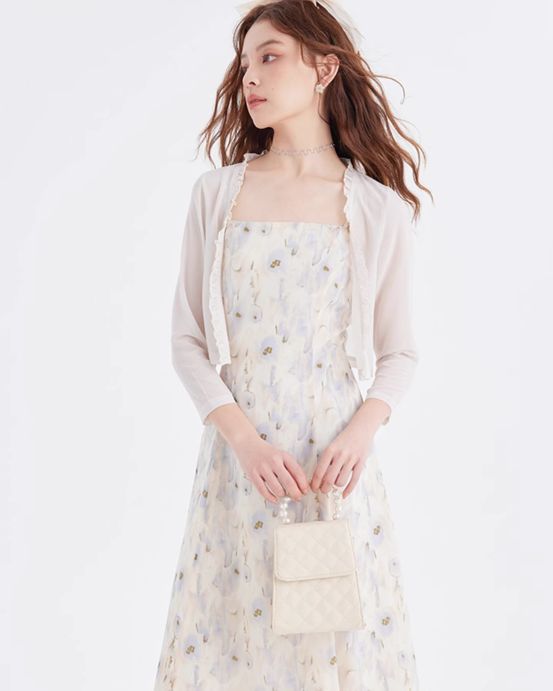 Sheer Floral Camisole Dress LSN0012