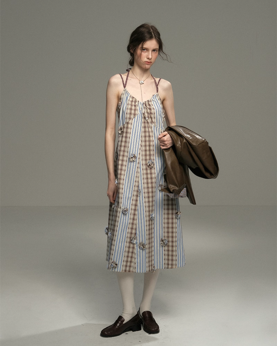 Patchwork Cami Long Dress USY0003