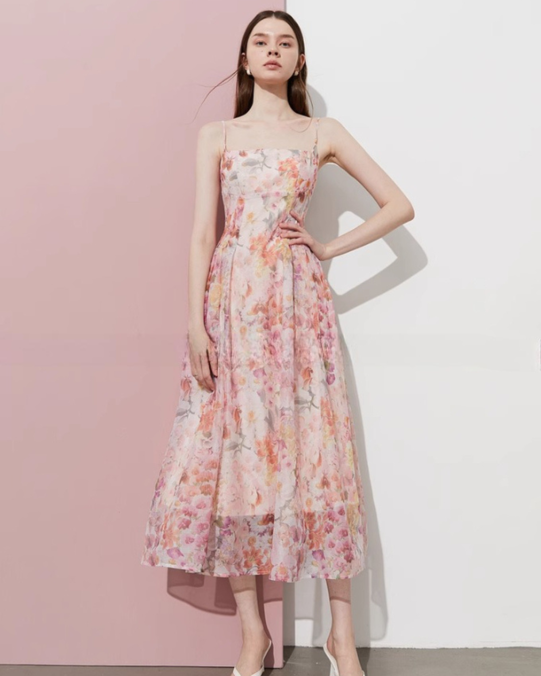 Flower Pattern Flare Dress DPY0058