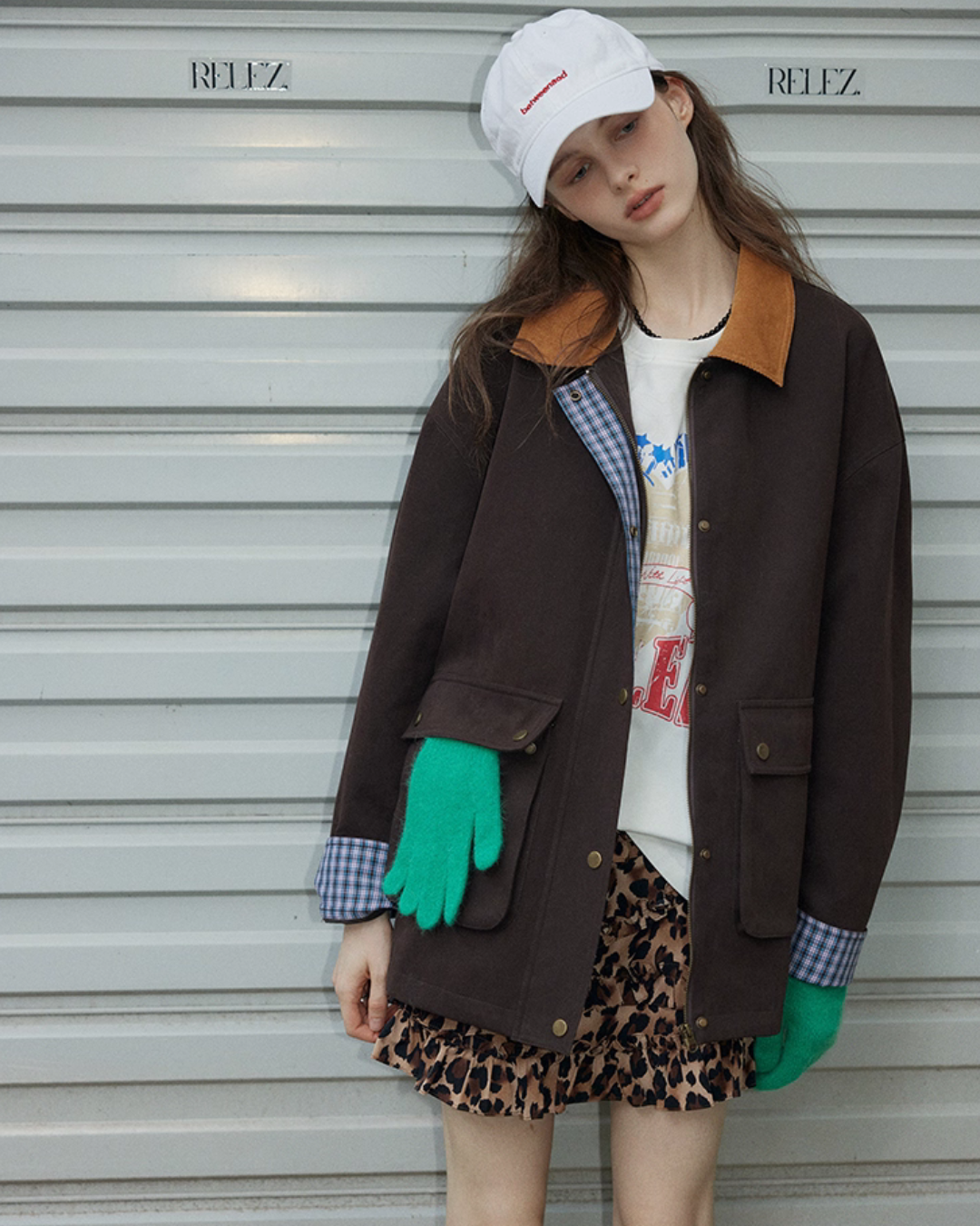 Plaid Design Loose Silhouette Jacket RLZ0014